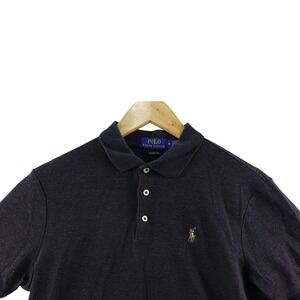 Polo Ralph Lauren Mens M Classic Fit Rugby Polo Shirt Short Sleeve Dark Gray